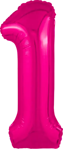 Фольгированный шар: Цифра, 1 Slim, фуксия