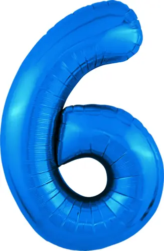Фольгированный шар: Цифра, 6 Slim, синий
