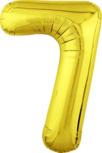 Фольгированный шар: Цифра, 7 Slim, золото