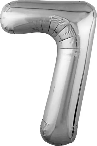 Фольгированный шар: Цифра, 7 Slim, серебро