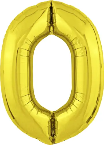 Фольгированный шар: Цифра, 0 Slim, золото