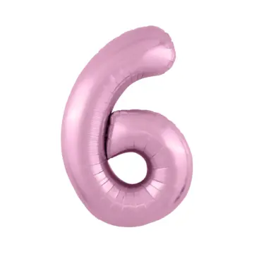Фольгированный шар: Цифра, 6 Slim, Фламинго