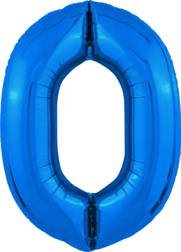 Фольгированный шар: Цифра, 0 Slim, синий