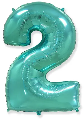 Фольгированный шар: Цифра 2 тиффани 40″