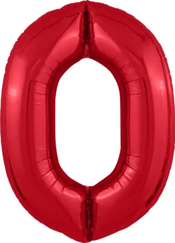 Фольгированный шар: Цифра, 0 Slim, красный