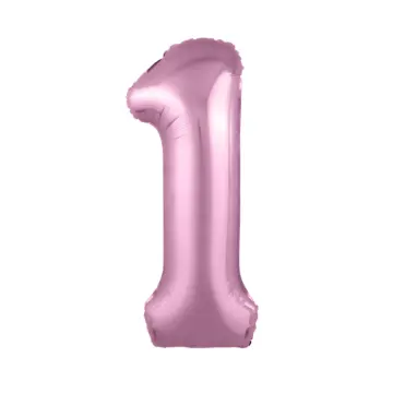Фольгированный шар: Цифра, 1 Slim, Фламинго