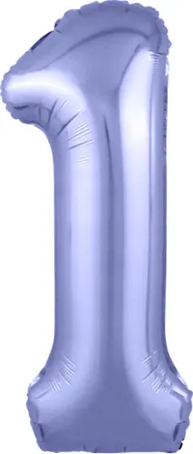 Фольгированный шар: Цифра, 1 Slim, Сиреневый