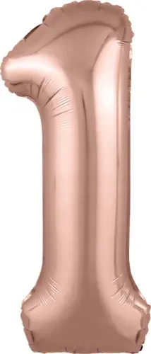 Фольгированный шар: Цифра, 1 Slim, Розовое Золото