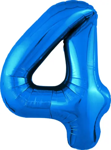 Фольгированный шар: Цифра, 4 Slim, синий