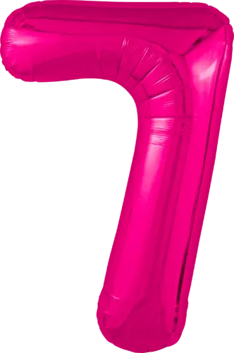 Фольгированный шар: Цифра, 7 Slim, фуксия