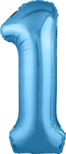 Фольгированный шар: Цифра, 1 Slim, голубой