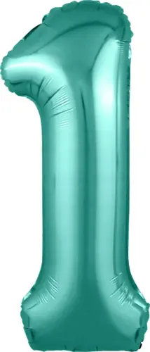 Фольгированный шар: Цифра, 1 Slim, Бискайский зеленый