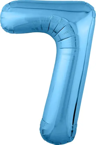Фольгированный шар: Цифра, 7 Slim, голубой