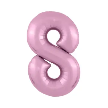 Фольгированный шар: Цифра, 8 Slim, Фламинго