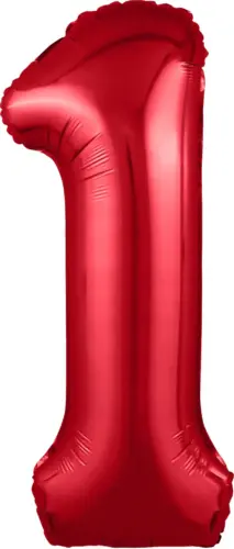Фольгированный шар: Цифра, 1 Slim, красный