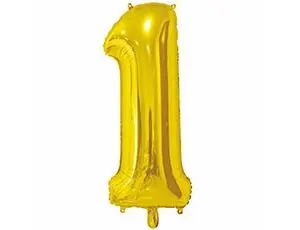 Фольгированный шар: Цифра 1 26″ золото